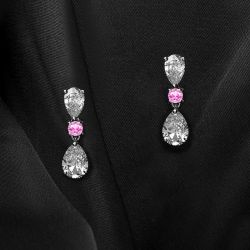 6.7 Ct Next Necklace Pear Cut White Sapphire Drop Earrings For Women
