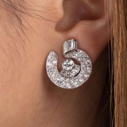1.9 Ct Art Deco Round Cut White Sapphire Earrings Bridal Jewelry Stud Earrings For Women 