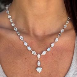Multi Cut White Sapphire Wedding Necklace For Women Wedding Jewelry