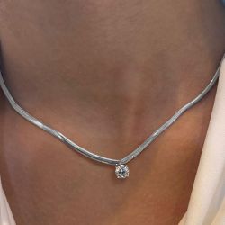 2 Ct Round Cut White Sapphire Bridal Jewelry Pendant Necklace Wedding Necklace For Women