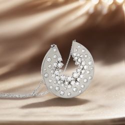 1.24 Ct Round Cut White Sapphire Pendant Necklace Wedding Necklace For Women  