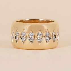 1.14 Ct Golden Round Cut White Sapphire Bridal Jewelry Wedding Band For Women 