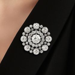 19.38 Ct Round Cut White Sapphire Bridal Jewelry Brooch For Women