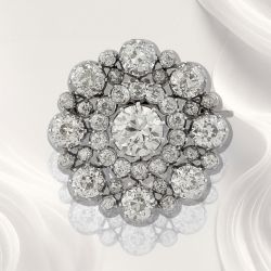 19.38 Ct Round Cut White Sapphire Bridal Jewelry Brooch For Women