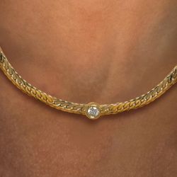 Golden Round Cut White Sapphire Wedding Necklace Pendant Necklace For Women Wedding Jewelry