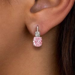3.68 Ct Cushion Cut White Sapphire Earrings Bridal Jewelry Drop Earrings For Women