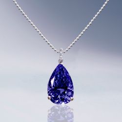 Pear Cut Blue Sapphire Pendant Necklace For Women Wedding Jewelry 10.8 Ct 