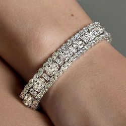 19.8 Ct Oval Cut Ruby Sapphire Bracelet Bridal Jewelry For Women
