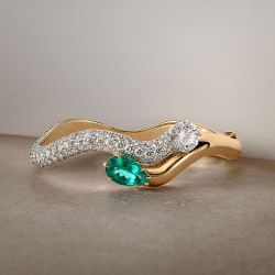 Two Tone Round & Pear Cut White & Emerald Sapphire Bangle Bracelet For Women Luxury Jewelry 16.38 Ct 