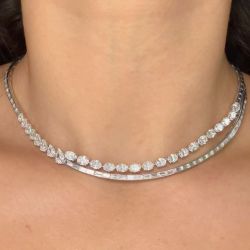 Unique Oval & Pear Cut White Sapphire Necklace For Women Wedding Jewelry