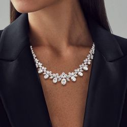 Multi Cut White Sapphire Wedding Necklace For Women Wedding Jewelry