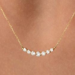 2.6 Ct Round Cut White Sapphire Gold Necklace Pendant Necklace For Women  