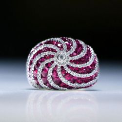 2.08 Ct Round Cut Ruby Sapphire Wedding Band For Women