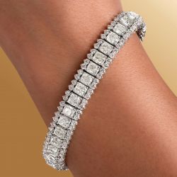 23.1 Ct Cushion Cut White Sapphire Bracelets For Women