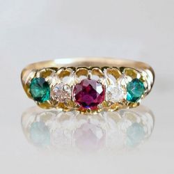 Rose Gold Round Cut Multi-Colored Engagement Ring For Women Wedding Jewelry 1.34 Ct 