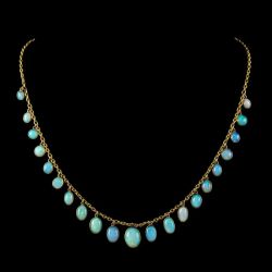Golden Bezel Antique Oval Cut Opal Gold Chain Wedding Necklace Pendant Necklace For Women
