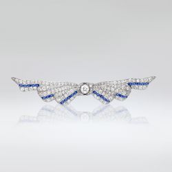 Milgrain Art Deco Round Cut White Sapphire Brooch For Women Wedding Jewelry