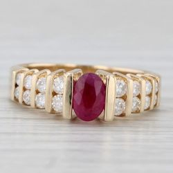 Half Bezel Golden Oval Cut Ruby Sapphire Engagement Ring For Women Wedding Jewelry