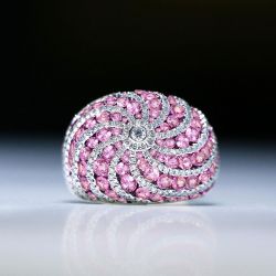 Round Cut Pink Sapphire Wedding Band For Women Wedding Jewelry