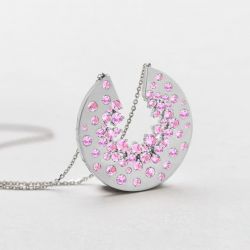 Round Cut Pink Sapphire Pendant Necklace Wedding Necklace For Women  