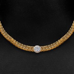Halo Golden Marquise & Round Cut White Sapphire Pendant Necklace For Women Wedding Jewelry 