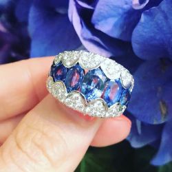 Oval Cut Blue Sapphire Wedding Band For Women Wedding Jewelry 