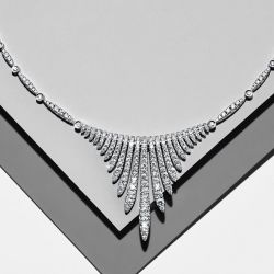Round Cut White Sapphire Drop-Choker Necklace For Women Wedding Jewelry