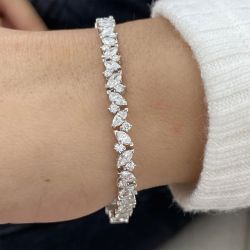 Marquise Cut White Sapphire Bracelets For Women Wedding Jewelry