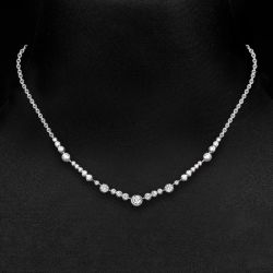 Round Cut White Sapphire Pendant Necklace For Women Wedding Jewelry 