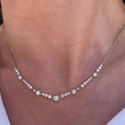 Round Cut White Sapphire Pendant Necklace For Women Wedding Jewelry 