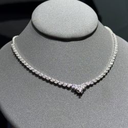 Cluster Design Marquise Cut White Sapphire Necklace For Women Wedding Jewelry