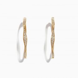 Round Cut White Sapphire Wave Hoop Earrings For Women Wedding Jewelry