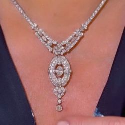 Marquise & Round Cut White Sapphire Necklace For Women Wedding Jewelry 