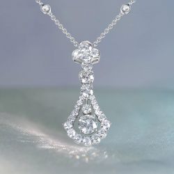 Round Cut White Sapphire Pendant Necklace For Women Wedding Jewelry 