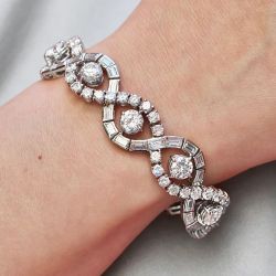 Round Cut White Sapphire Bracelet For Women Wedding Jewelry