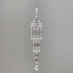 Art Deco Pear Cut White Sapphire Pendant Necklace For Women