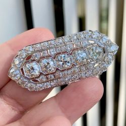 Round Cut White Sapphire Brooch For Women Wedding Jewelry