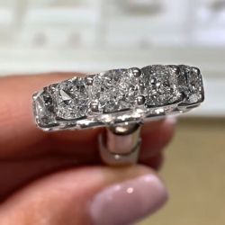 Eternity Cushion Cut White Sapphire Wedding Band For Women Wedding Jewelry