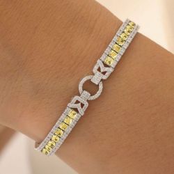 Radiant Cut Yellow Sapphire Tennis Bracelet For Women 
