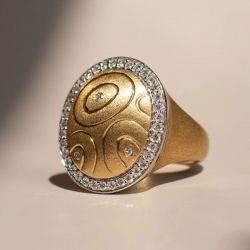 Two Tone Round Cut White Sapphire Cocktail Ring Wedding Band For Women