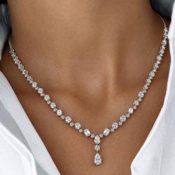 Multi Cut White Sapphire Necklace For Women Wedding Jewelry 