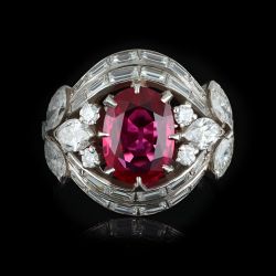 Double Halo Oval Cut Ruby Sapphire Engagement Ring For Women