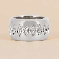 Round Cut White Sapphire Wedding Band For Women Wedding Jewelry