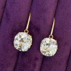 Goleden Cushion Cut White Sapphire Drop Earrings For Women Wedding Jewelry