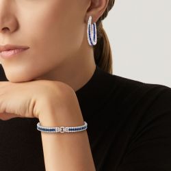 Radiant & Round Cut Blue Sapphire Bracelet & Earrings Set For Women Wedding Jewelry