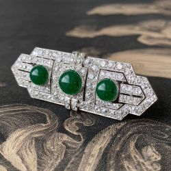 Art Deco Round Cut Emerald Sapphire Brooches For Women