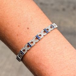 Milgrain Round Cut White Sapphire Bracelet For Women