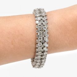 Round Cut White Sapphire Tennis Bracelet For Women