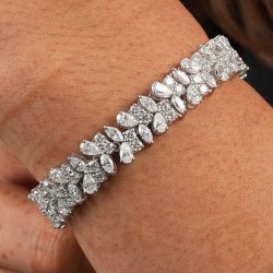 Marquise & Pear Cut White Sapphire Bracelet For Women Wedding Jewelry