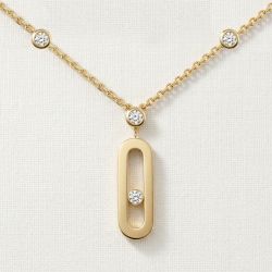 Golden Bezel Round Cut White Sapphire Pendant Necklace For Women